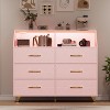 Zstar Modern 6 Drawer Dresser with LED Lights for Closet, TV Stand, Living Room, Entryway - 3 of 4