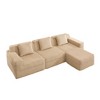 Modular 3-Seater L-Shaped Sectional Sofa, Cloud Couch, 1 Ottoman - 4 of 4