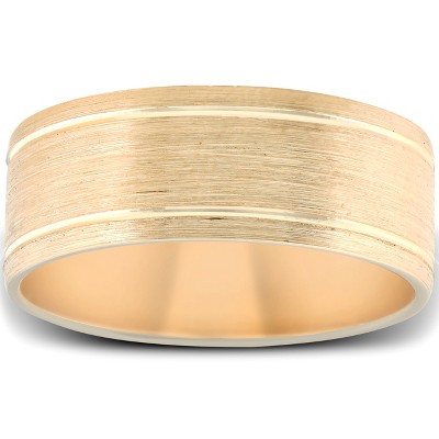 Pompeii3 14k Yellow Gold Comfort Fit Brushed Mens Wedding Band - Size ...