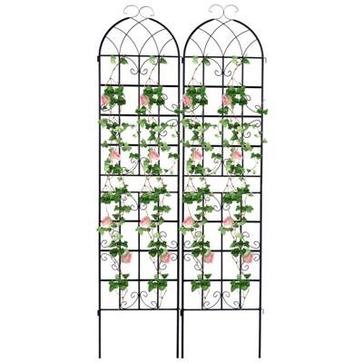 Tangkula Metal Garden Trellis for Climbing Plants 2/4/6 Pack Fence Trellis Panels 87” Tall Retro Style Cucumber Trellis