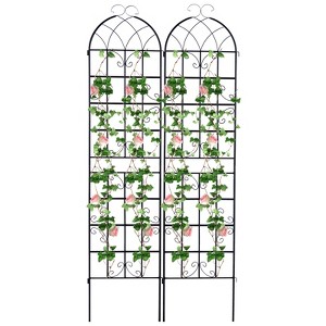 Tangkula Metal Garden Trellis for Climbing Plants 2/4/6 Pack Fence Trellis Panels 87” Tall Retro Style Cucumber Trellis - 1 of 4