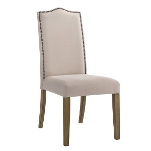 Carolina Living Romero Parson Chair - Harvest Oak - Linen Upholstery - 1 of 4