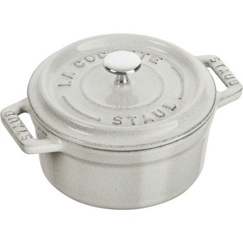 Staub 4-Quart Cast Iron Round Cocotte - White Truffle