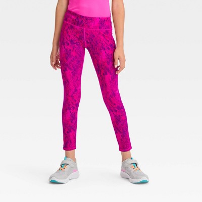 Girls' Fashion Leggings - All In Motion™ Neon Pink XS