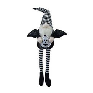 SEVOBAL Party Decorations and Accessories Handcrafted Fabric Black Gnome with Wings for Spooky Halloween Decor, Black White, 5.3"*3.5"*23.5" - 1 of 4