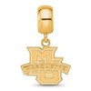 Black Bow Jewelry 14k Yellow Gold Plated Sterling Silver Marquette Golden Eagles NCAA Bead Charm - 3 of 4