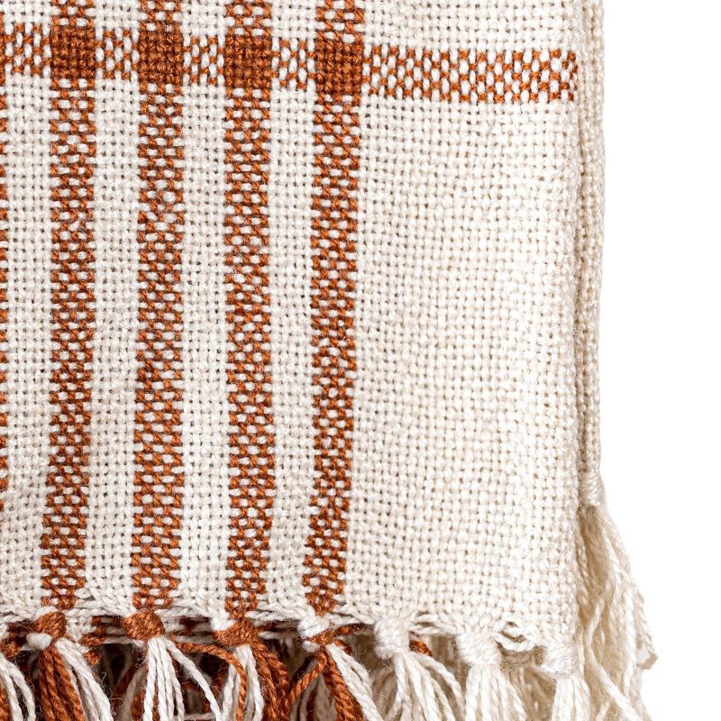 Plaid Outdoor Picnic Blanket Rust Polyester by Foreside Home & Garden, 4 of 8