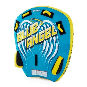 RAVE Sports 02962 Blue Angel Inflatable 2 Person Rider Towable Boat Water Tube Raft with Handles and Quick Connect Tow Point, Blue and Yellow - 1 of 4