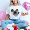 Simply Sage Market Women's Checkered Heart Black Short Sleeve Garment Dyed Tee - 2 of 4