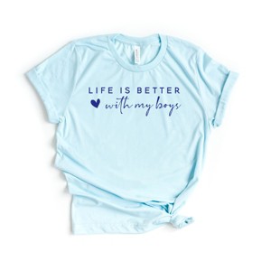 Simply Sage Market Life Is Better With My Boys Heart Short Sleeve Tee - 1 of 4