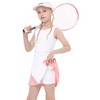 Girls Tennis Dress with Built-in Shorts Girls Athletic Dress Sleeveless A Line Tennis Dress Pleated Girls Golf Dress - 3 of 4