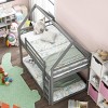 Streamdale Twin over Twin Low Bunk Bed, House Bed with Ladder, Gray - 3 of 4