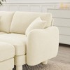 VASIP Boucle Fabric 3-Seater Sofa, Shell-Shaped Armrests & Self-Wrapped Cylindrical Legs, for Living Room & Apartment,Beige - 4 of 4