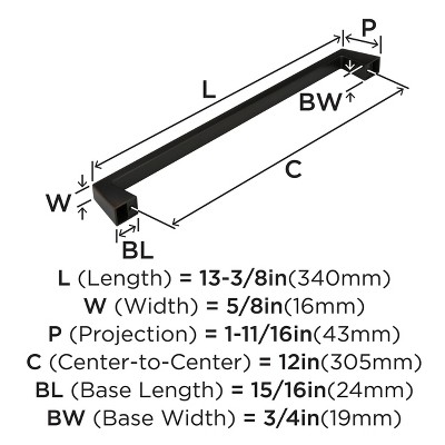 Oil Rubbed Bronze 12-Inch Appliance Pull with Mounting Hardware