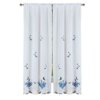 Collections Etc Rose And Butterfly Embcurtains