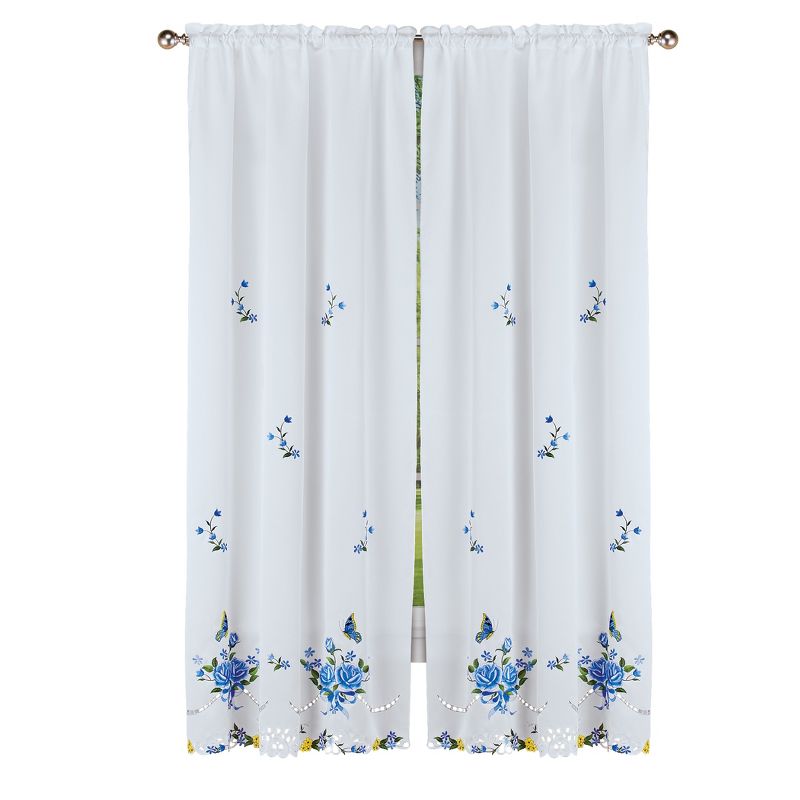 Collections Etc Rose And Butterfly Embcurtains, 1 of 4