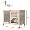 Rabbit Hutch with Wheels, Desk and Side Table Sizeden Rabbit Cage, Waterproof Small Bunny Cage with Removable Tray - 3 of 4