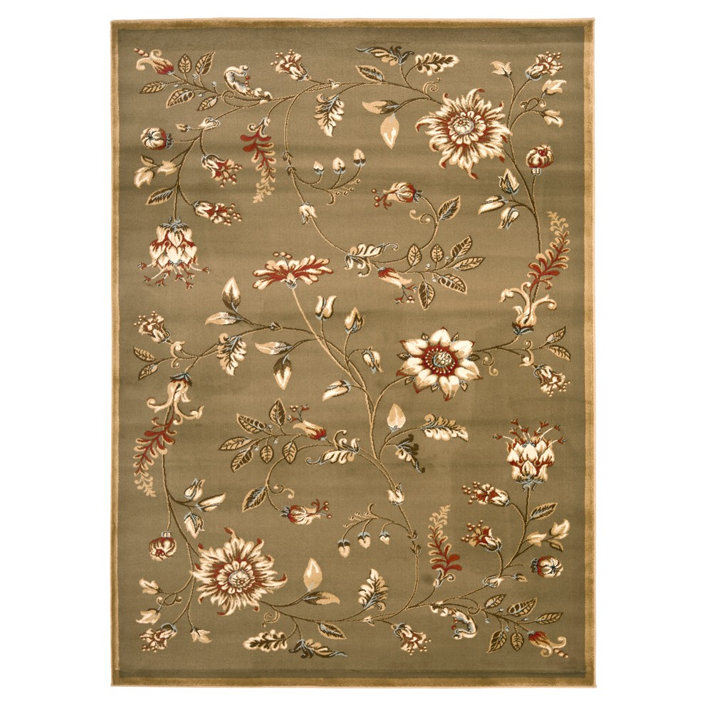 Green Floral Loomed Area Rug 6'7inX9'6in - Safavieh