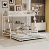 Okak Twin/Full Robust Metal Bunk Bed with Ladders & Rolling Trundle,Contemporary Bed Frame for Bedroom,Dormitory - 2 of 4