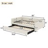 Full Size Upholstered Daybed, Tufted Sofa Bed Frame w/Trundle, Corner Day Beds Full for Living Room, Bedroom & Guest Room, No Box Spring Needed Ivory - 4 of 4