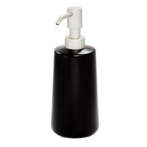 iDesign Soap Dispenser for Bathroom or Vanity - Matte Black - 1 of 4