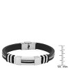 Steeltime Men's black rubber bracelet with stainless steel mesh inlay - 3 of 4