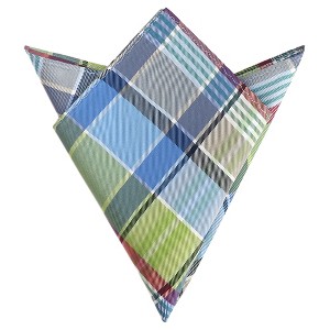 INSPIRE CHIC Men's Check Silk Plaid Handkerchiefs Pocket Squares 1 Pc - 1 of 4