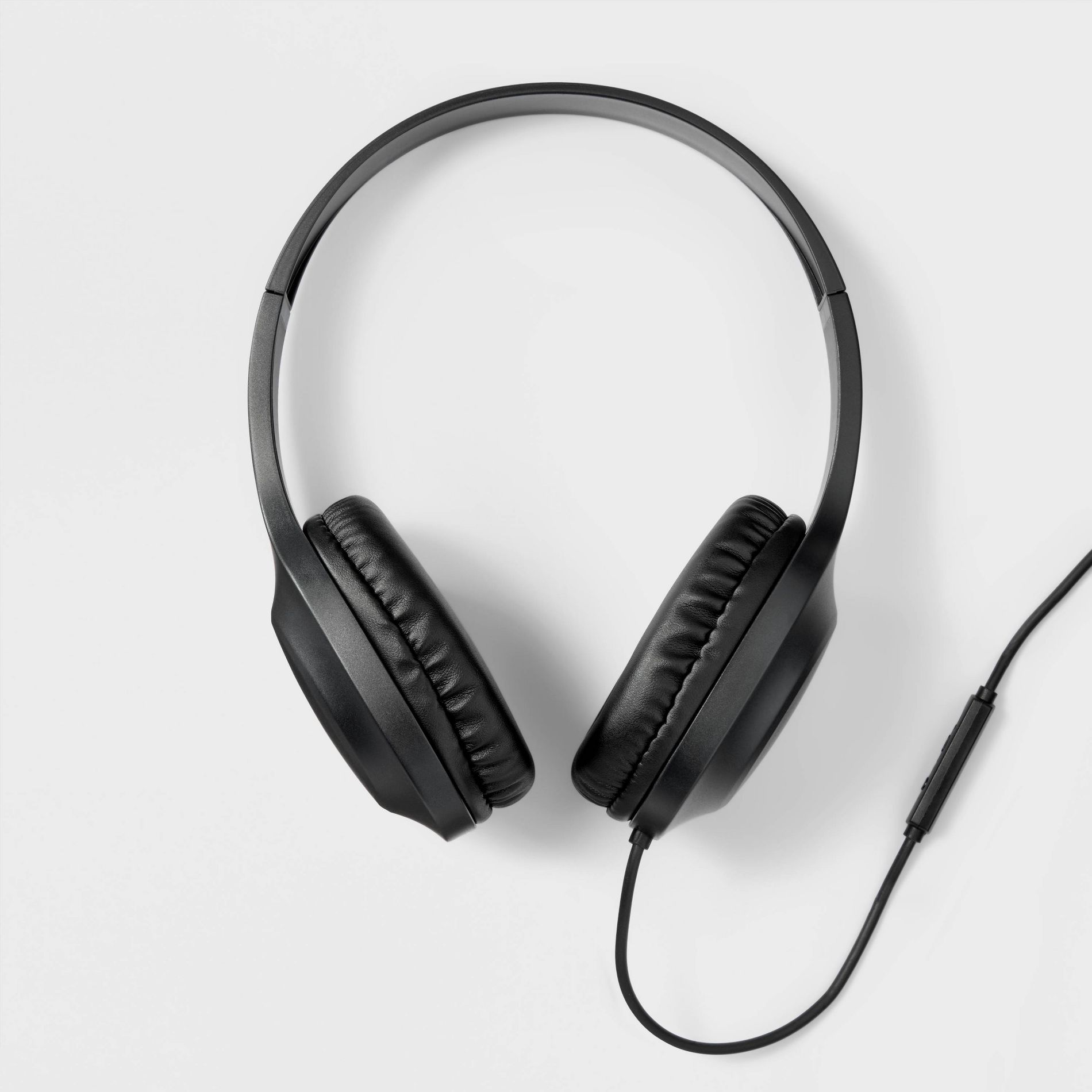 Wired On-Ear Headphones - heyday™ Black: Built-In Microphone, 3.5mm Jack