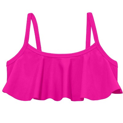 City Threads USA-Made UPF 50+ Girls Flounce Bikini Top