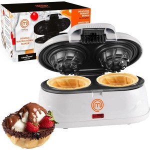 MasterChef Double Waffle Cone Bowl Maker- Makes Two 4" Bowls at Once - Non-Stick, Easy To Clean, Even Heating- Fun for Parties and Holidays - 1 of 3