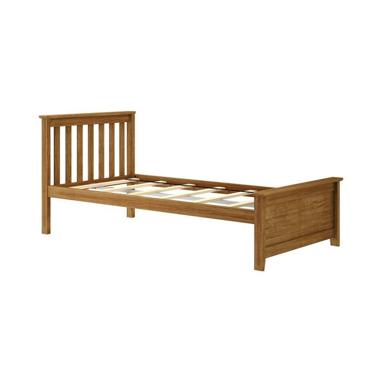 Plank+Beam Classic Solid Wood Twin Platform Bed Frame with Slatted Headboard, 2 of 6