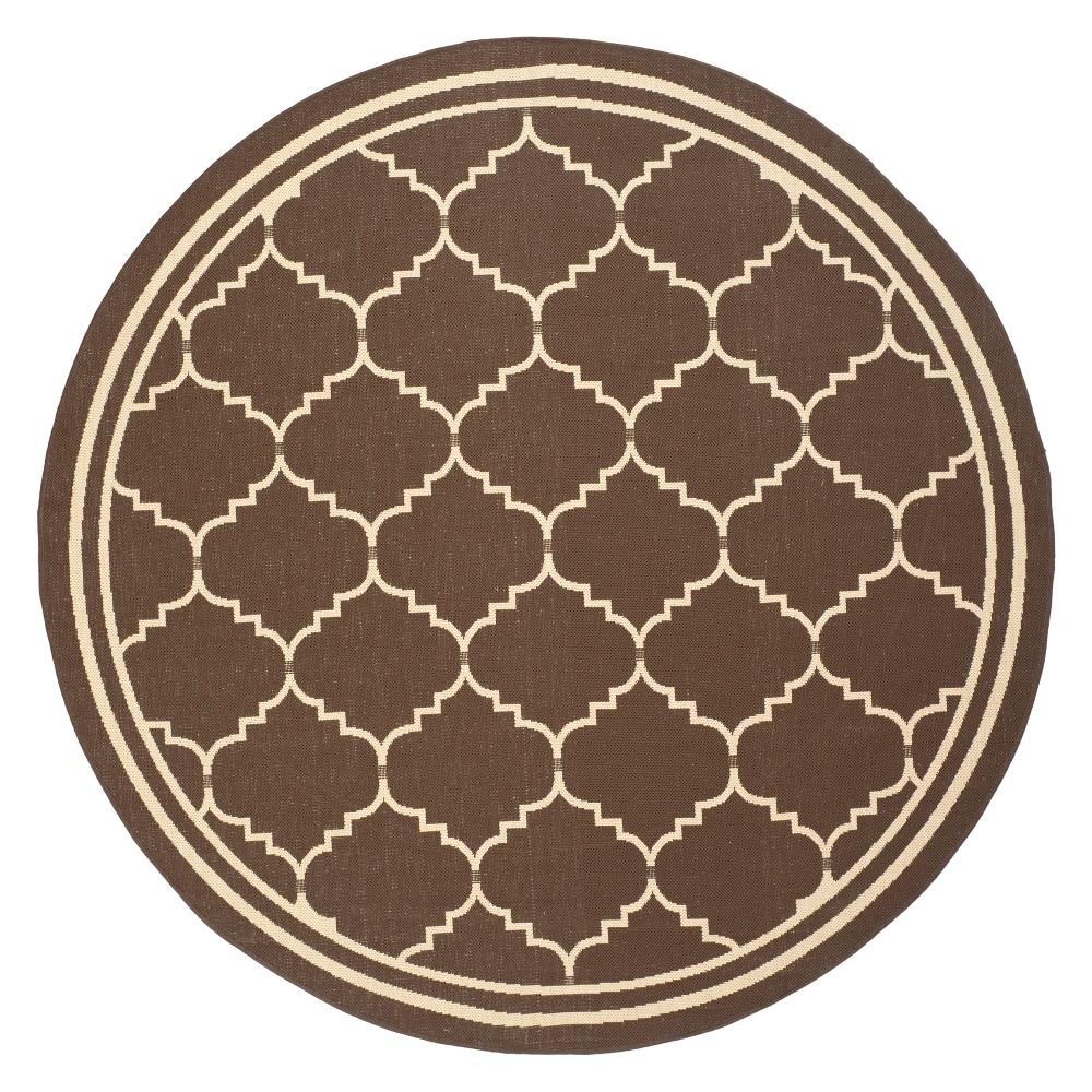 Modena Round 6'7in Patio Rug - Chocolate/Cream - Safavieh