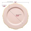 Smarty Had A Party 7.5" Pink w/ Gold Rim Blossom Plastic Salad Plates - 120 pcs - 3 of 4