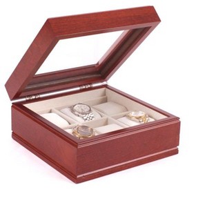 American Chest Company Corp. W06-C The Lieutenant Si, Glass Top Storage Chest Featuring 6 Soft-Suede Watch Pillows, Multicolor - 1 of 3