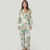 Anna-Kaci Lounge Women's Bird and Floral Print Pajama Set with Button Down Long Sleeve Top and Relaxed Fit Woven Pants - 4 of 4