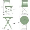 3-Piece Patio Bistro Set with Round Table & 2 Folding Chairs, for Balcony, Garden, Porch – Space-Saving Design (Flat Tube) - 4 of 4