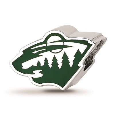 Black Bow Jewelry Sterling Silver Minnesota Wild NHL Bead Charm