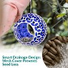 Sunnydaze Outdoor Garden Patio Round Glass with Mosaic Design Hanging Fly-Through Bird Feeder - 7" - 3 of 4
