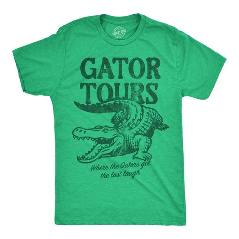 Мужские футболки Crazy Dog T-Shirts, Inc. Mens Funny T Shirts Gator Tours Sarcastic Alligator Graphic Novelty Tee for Men - Crazy Dog Men's T Shirt for Animal Lovers Green L