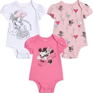 Disney Baby Girls 3 Pack Bodysuits Newborn to Infant Sizes (Newborn - 24 Months) - 1 of 4