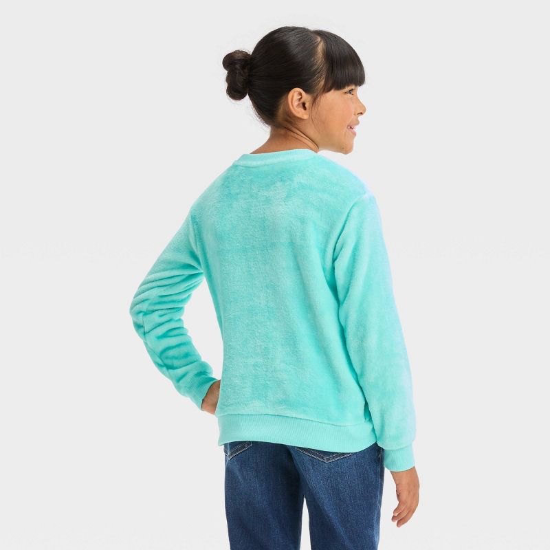 Girls' Disney 100 Matching Family Princess Retro Reimagined Woobie Pullover Sweatshirt - Blue, 2 of 4