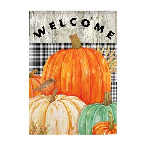 Evergreen Fresh Pumpkins Garden Suede Flag - 1 of 1