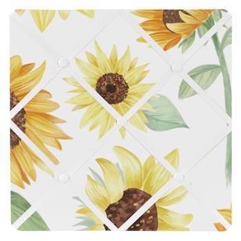 Sweet Jojo Designs Girl Fabric Photo Memo Board Sunflower Yellow Green and Brown