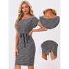Allegra K Women's Round Neck Drop Sleeves Knee Length Dress - 2 of 4