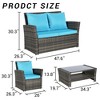 Sapphtopaz Patio Furniture Set Rattan Lounge Outdoor Conversation Chairs with Rectangular Glass Table for Patio, Backyard, Terrace - 3 of 4