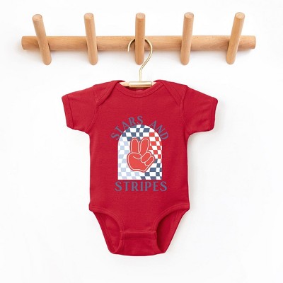 The Juniper Shop Stars And Stripes Peace Baby Bodysuit