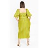 Women's Plus Size Krista Pleat Dress - chartreuse | CITY CHIC - 3 of 4