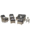 XIZZI 6 Pieces Furniture Set with Swivel Rocking Chairs, Furniture Sofa Set with Ottomans and Loveseat, Rattan Conversation Couch Set - 2 of 4