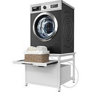 COZONY 29 Inch Washer Dryer Pedestal, Pull Out Shelf and Drawer Anti Vibration Base 850 LBS Capacity - 1 of 2