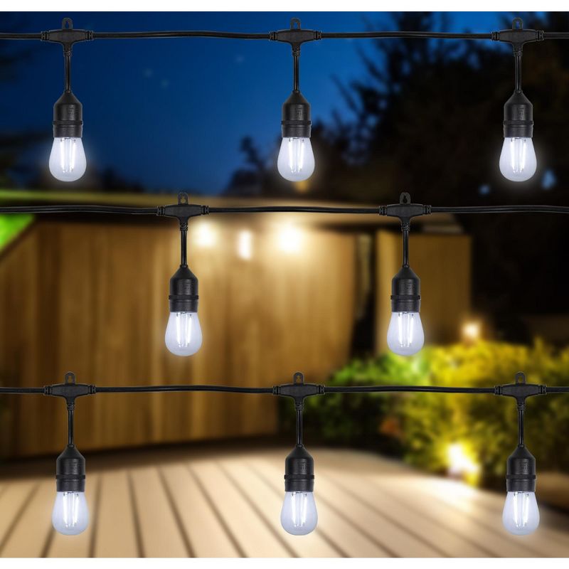 Northlight LED S14 Patio String Lights -  Clear - 19.25' Black Wire - 20 ct, 1 of 6